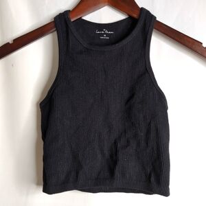 Your go to Ribbed Black Halter Top, Size M
